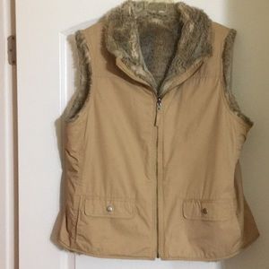 Reversible faux fur coat/vest